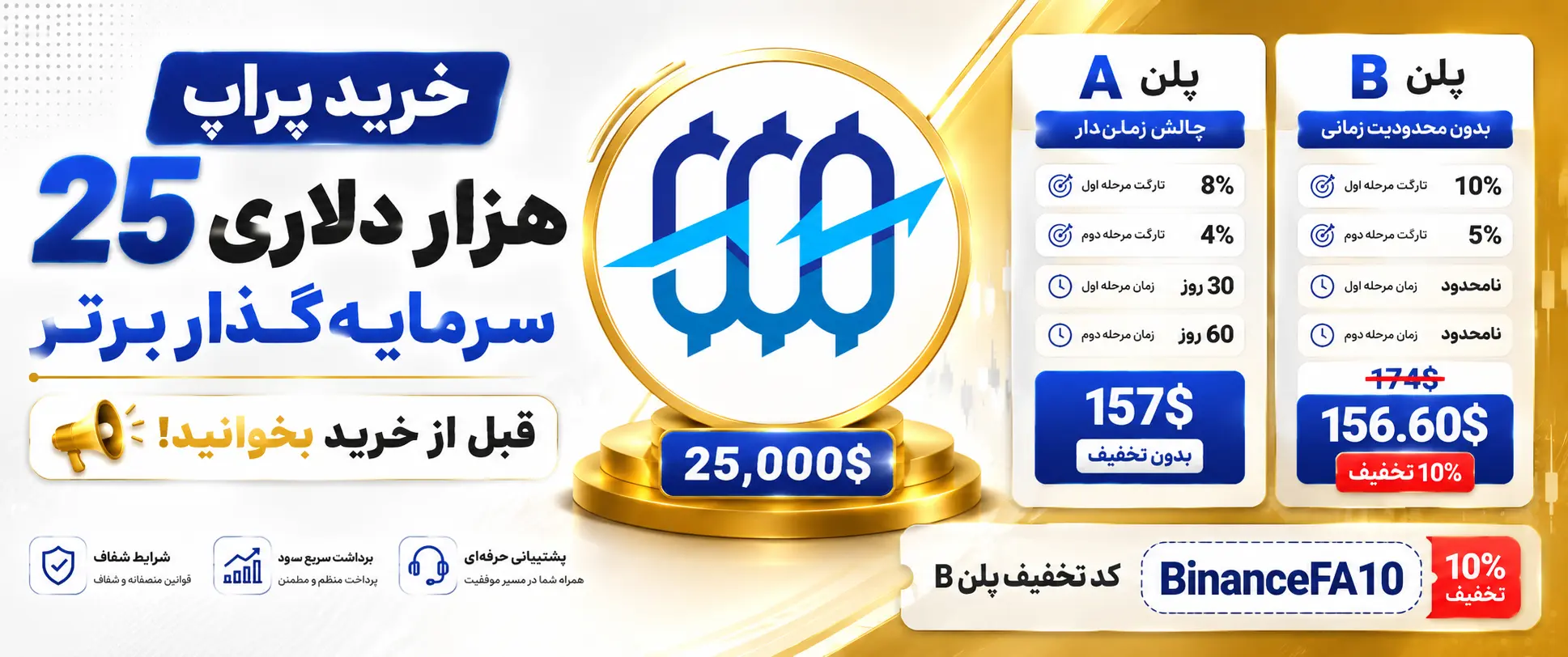 قوانین پراپ 25 هزار دلاری سرمایه گذار برتر SGB